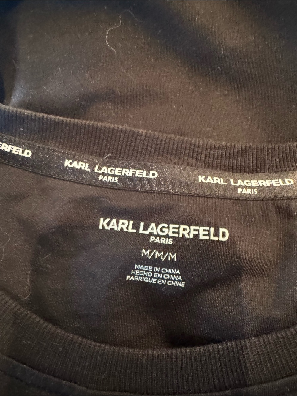 Karl Lagerfeld Black Crewneck Sweatshirt with Signature Cartoon Graphic Size M - Picture 8 of 14